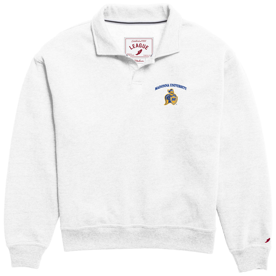 Victory Springs Ladies Collar Pullover | Heather Varsity White
