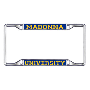 Standard Chrome License Plate Frame, School Name