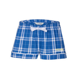 Women's Flannel Short | Royal/Silver Plaid