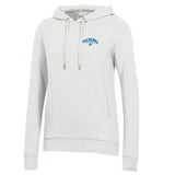 Ladies Quilted Pullover Hoodie | White